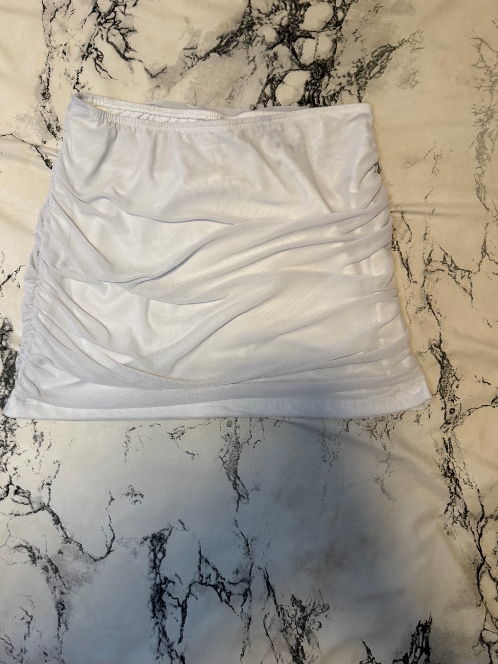 SHEIN White Ruched Mini Skirt
